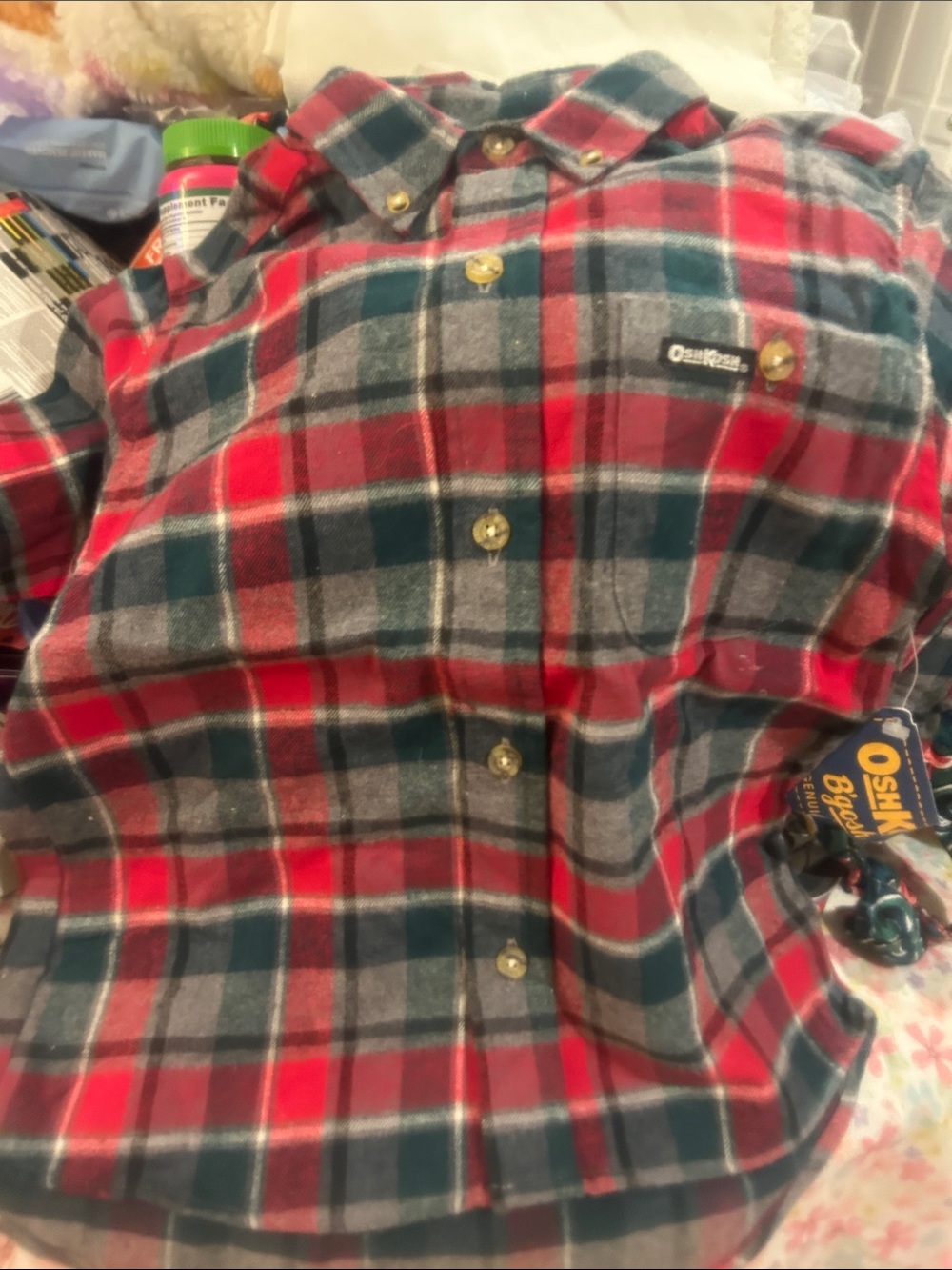 Vintage Sz 4 osh kosh flannel shirt